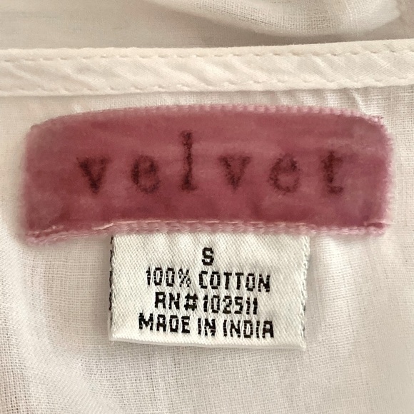 VELVET By Graham & Spencer Block Print Paisley Tunic Blouse 100% Cotton V-Neck - Picture 2 of 15